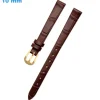 Bracelet 10 mm Cuir véritable Brun de montre Ardillon