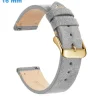 Bracelet 16 mm Cuir véritable de montre Gris Ardillon