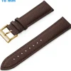 Bracelet 16 mm Cuir véritable de montre Brun boucle Ardillon