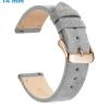 Bracelet 14 mm Cuir véritable Gris de montre