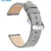 Bracelet 16 mm Cuir véritable Gris de montre