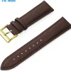 Bracelet 14 mm Cuir véritable montre Brun Ardillon