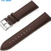 Bracelet 16 mm Cuir véritable pour montre Brun Ardillon