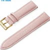 Bracelet 14 mm Cuir véritable Rose montre boucle Ardillon
