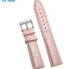 Bracelet 16 mm Cuir véritable Rose pour montre