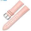 Bracelet 17 mm Cuir véritable Rose de montre fermoir Ardillon