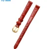 Bracelet 10 mm Cuir véritable Rouge montre Ardillon