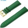 Bracelet 14 mm Cuir véritable Vert montre