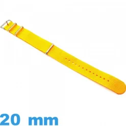 Bracelet 20 mm de montre Jaune Foncé N.A.T.O Textile