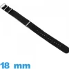 Bracelet 18mm de montre Noir N.A.T.O Nylon