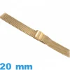 Bracelet 20mm doré pour montre acier inox Maille tressé