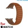 Bracelet 42mm Marron clair de montre pour Apple Watch Cuir Micro Fibre