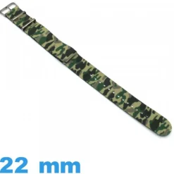 Bracelet 22 mm Militaire de montre Vert Nato Textile