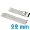 Bracelet 22 mm montre Argenté Maille milanaise acier