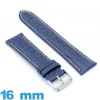 Bracelet 16 mm montre bleu Cuir de veau véritable de luxe à motif d'écailles