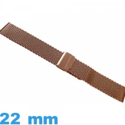 Bracelet 22mm montre Maille Milanaise bronze métal