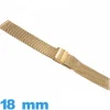 Bracelet 18 mm montre Maille tressé doré