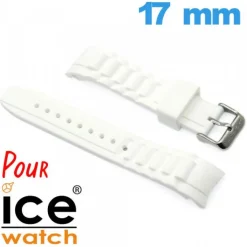 Bracelet 17mm montre pour Ice Watch Blanc Silicone
