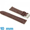 Bracelet 10 mm montre Rembourré cuir Crocodile