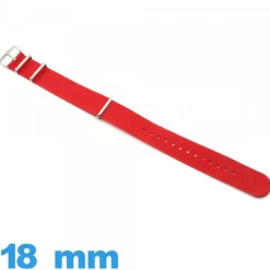 Bracelet 18 mm montre Rouge N.A.T.O tissu