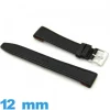 Bracelet 12mm Noir de montre  Cuir véritable