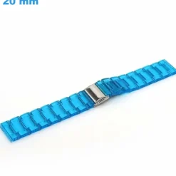 Bracelet 20 mm Plastique Transparent et Bleu montre