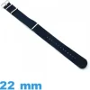 Bracelet 22 mm pour montre Bleu Nato Nylon