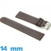 Bracelet 14 mm pour montre  cuir Grain Lisse