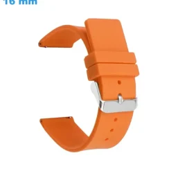 Bracelet 16 mm Silicone boucle Ardillon pour montre Orange
