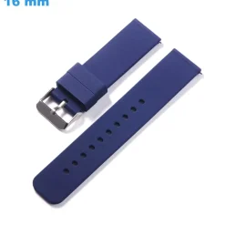 Bracelet 16 mm Silicone boucle Ardillon montre Bleu
