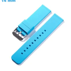 Bracelet 14 mm Silicone fermoir Ardillon pour montre Bleu