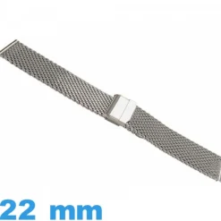 Bracelet montre argenté MESH tressé Acier Inoxydable 22mm