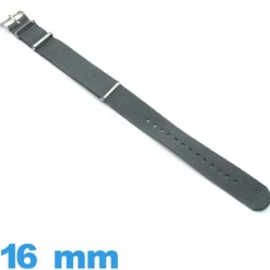 Bracelet montre N.A.T.O Gris Textile 16 mm