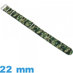 Bracelet montre Nato 22mm Camo Vert Textile
