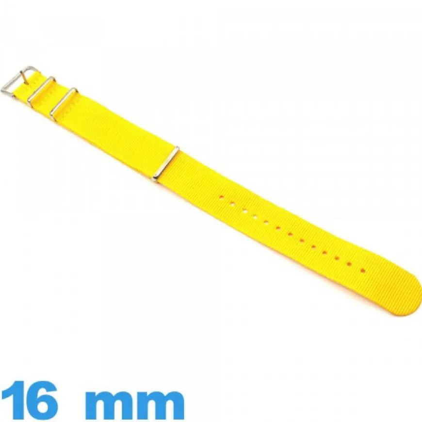 Bracelet montre N.A.T.O 16mm Jaune tissu