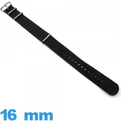 Bracelet montre N.A.T.O 16mm Noir tissu