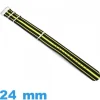 Bracelet montre N.A.T.O Noir et Jaune  tissu 24 mm