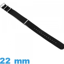 Bracelet montre N.A.T.O Noir Textile 22mm