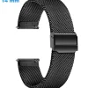 Bracelet montre Noir 14 mm Acier Inoxydable Coulissant