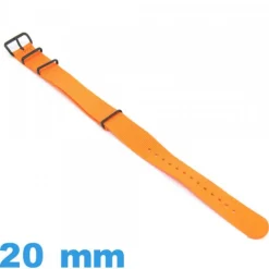 Bracelet montre Nylon N.A.T.O Orange profond 20mm
