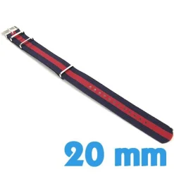 Bracelet montre tissu 20mm