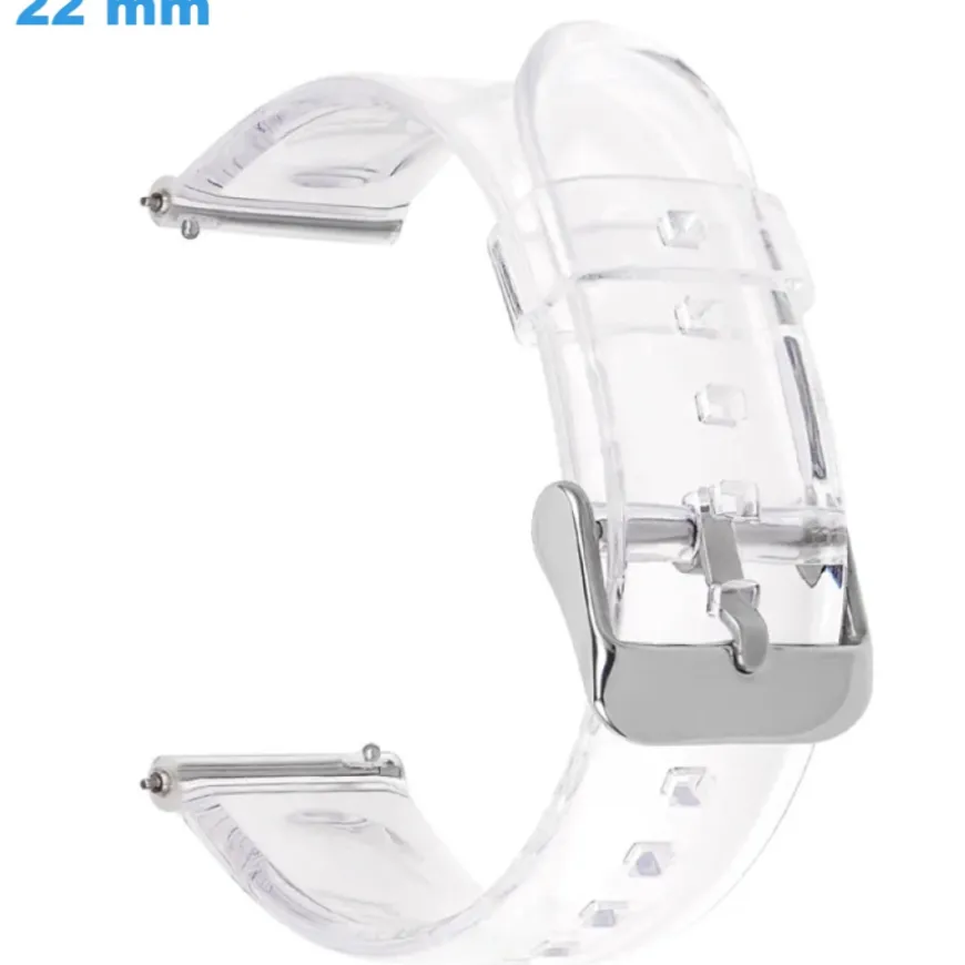 Bracelet montre Transparent 22 mm Plastique fermoir Ardillon