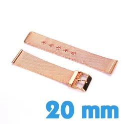 Bracelet métal doré rose 2 cm maille milanaise