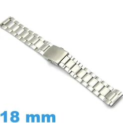 Bracelet Métal Montre 18 mm Argenté et Doré Fermoir Coulissant