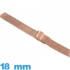 Bracelet métal or rose pour montre 18mm Maille Milanaise