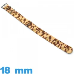 Bracelet N.A.T.O 18mm de montre Military Textile Marron