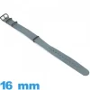 Bracelet Nato 16mm de montre Textile Gris
