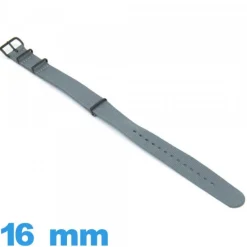 Bracelet Nato 16mm de montre Textile Gris