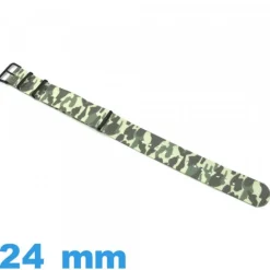 Bracelet Nato 24mm montre Camo militaire Nylon Vert clair