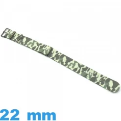 Bracelet N.A.T.O 22mm montre Camouflage Textile Vert clair